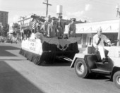 Military servicemen in the Fiesta of Five Flags parade - Pensacola, Florida.