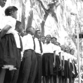 Carver Negro School chorus singing at the 1957 Florida Folk Festival - White Springs, Florida.