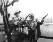 Tod Andrews poses at the helm during the Gasparilla festival - Tampa, Florida.