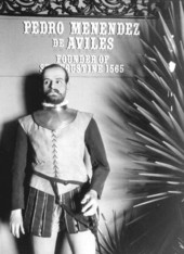 Lifesize wax figure of Pedro Menendez de Aviles - Pensacola, Florida