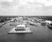 Aerial view of the bayfront area - Pensacola, Florida.