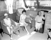 Lynn Genaria and Mr. and Mrs. T. Warren Smith aboard a yacht - Fort Lauderdale, Florida