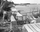 Seine nets drying at a dock - Marco Island, Florida.