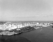 Aerial view of the bayfront area - Miami, Florida.