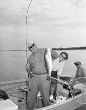 Roy and Delores Martin proudly displaying their redfish catch - Marco Island, Florida