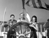 The "Collins Kids" duo with Molly Bee at the Gasparilla festival in Tampa, Florida.