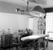Surgery room showing new type light - Live Oak, Florida
