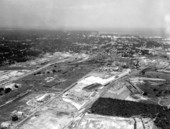 Aerial view of Newport Industries, Armstrong Cork, and Archer-Daniel-Midland Company - Pensacola, Florida.