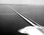Aerial view of the Pensacola Bay Bridge - Pensacola, Florida.