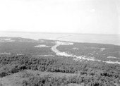 Aerial view of the Pensacola Bay Bridge.