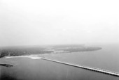 Aerial view of the Pensacola Bay Bridge.