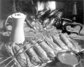 Barbecuing corn-on-the cob - Tallahassee, Florida