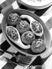 A plate of stuffed squash and tomatoes on the table - Tallahassee, Florida