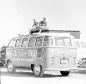 A van of WFIL Radio parked in the pit area during the Grand Prix race - Sebring, Florida.