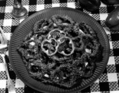 A dish of French fried green peppers on the table - Tallahassee, Florida