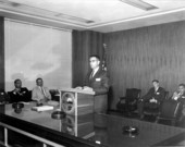Secretary of State Tom Adams addressing a group of Florida industrialists during luncheon - Tallahassee, Florida.