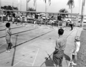 Players at the shuffleboard courts - Fort Myers, Florida .