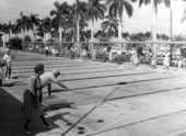 Players enjoy the shuffleboard courts - Fort Myers, Florida .