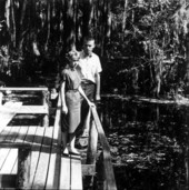 Helen Crosson and Stanley Wallace look at the cypress swamp - Sebring, Florida .