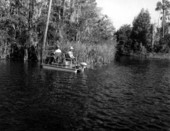 Fishing from a pier boat - Weeki Wachee Spring, Florida.
