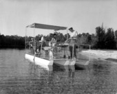 Cooking aboard a pier boat - Weeki Wachee Spring, Florida.