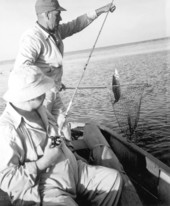 Art Mercier with a bass at Lake Okeechobee - Moore Haven, Florida