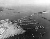 Aerial view of the Dinner Key Marina at South Miami