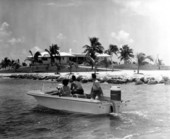 Boaters observe a residence on shore - Florida Keys, Florida
