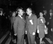 William Potter with friend during Disney press conference - Orlando, Florida