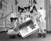 Young women in costume posing during the Gasparilla festival - Tampa, Florida.