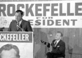 Governor Claude Kirk speaking at a rally for Republican candidate for President Nelson A. Rockefeller