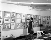 Miss Jean Hill looking at photos at the Pinellas County Historical Museum - Clearwater, Florida
