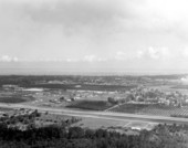 Aerial view looking north with Lake Apopka in background - Winter Garden, Florida.