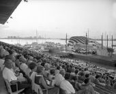 Audience watches a performance at the Marine Stadium - Miami, Florida .