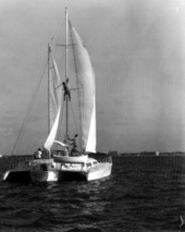 Catamaran boat en route to Key West