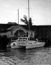 Catamaran boat at Fort Jefferson