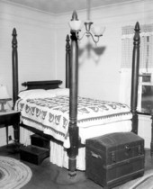 Four-poster bed and quilted spread - Apalachicola, Florida.