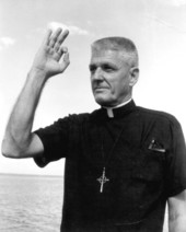 Father Jean Chance at the Florida Seafood Festival - Apalachicola, Florida