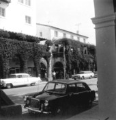 Cars parked along Worth Avenue - Palm Beach, Florida.