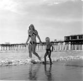 Woman and child at Cocoa Beach