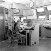 Control room in the museum at the Kennedy Space Center - Cape Canaveral, Florida