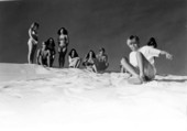 Young people enjoy sand skiing - Fort Walton Beach, Florida .
