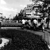 View of tourists at the Magic Kingdom - Orlando, Florida.