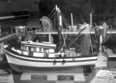 Model shrimp boat on display at the Eight Flags Shrimp Festival - Fernandina Beach, Florida