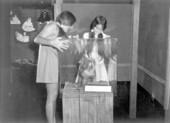 Tourists view exhibits at the museum - Fort Walton Beach, Florida