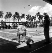 Players on the shuffleboard courts - Fort Myers, Florida