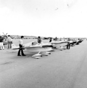 Model airplanes on display at the Greater Miami Air Race - Miami, Florida.