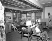 People at the Island Hotel lobby - Cedar Key, Florida