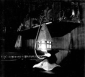 Electric lamp inside a room at the Driftwood Inn - Vero Beach, Florida.