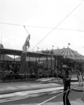 Young girl balancing on tightrope - Orlando, Florida